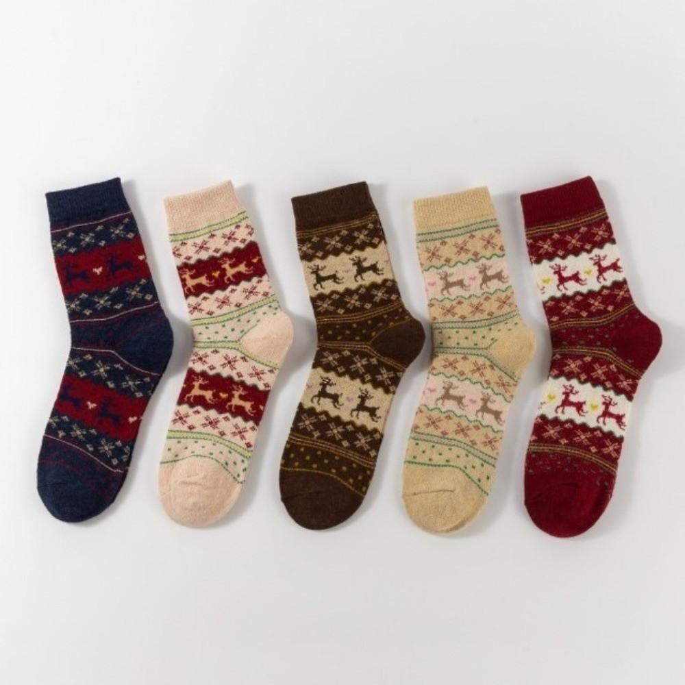 Thickened Christmas Socks Elk Floor Socks High Quality Middle Tube Socks  Winter