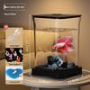 Compact Ornamental Fish Tank for Home or Office - Ideal for Small Goldfish and Desktop Landscaping.