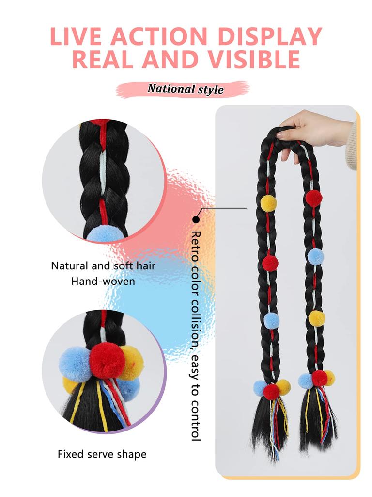 Ethnischer Wind Farbe Twist Zopf Perücke Farbe Seilzopf