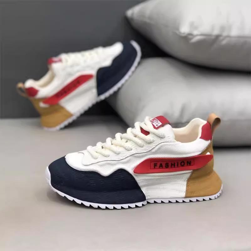 

2026 New Simple Low cut Men s Sneakers Thick soled Height Increasing Mesh Breathable Casual Running Shoes Zapatos para hombres 39