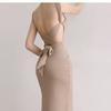 Summer Backless Slimming Bandage Waist Sleeveless Dress for Women