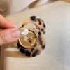 Personalized Leopard Print Acrylic Earrings Women Circle Fashion Trends Temperament Advanced Feeling Geometry Hoops Earrings