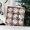 9 Stück/Set Weihnachts-Hängekugel Christbaumkugel für Weihnachtsbaumdekoration Feiertags-Hochzeits-Party-Dekor 2024 Neujahrsgeschenk