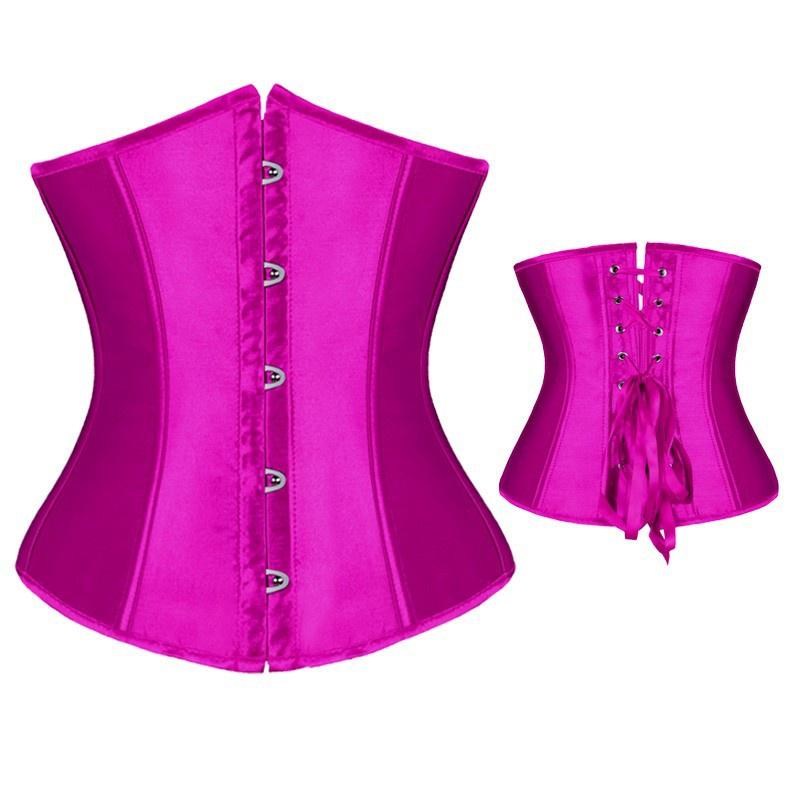 Women Satin Underbust Corset Waist Cincher Trainer Slimming Belly Body