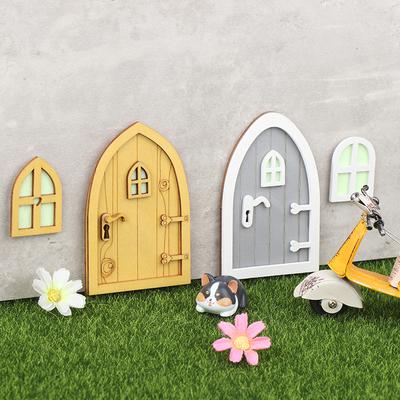1 Satz Puppenhaus Miniatur Fluoreszierende Feen Elfen Tür Fenster Modell Hausdeko Spielzeug