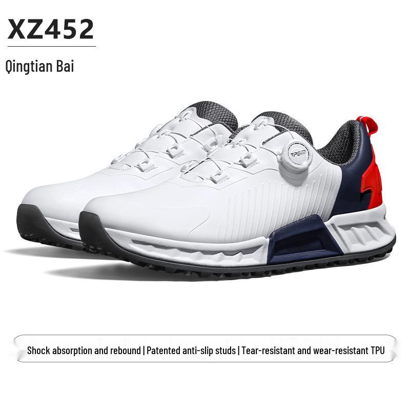 PGM Men s Golf Shoes with Shock Absorption, Wear-Resistant Waterproof TPU, and Rotary Knob Adjustment. 41