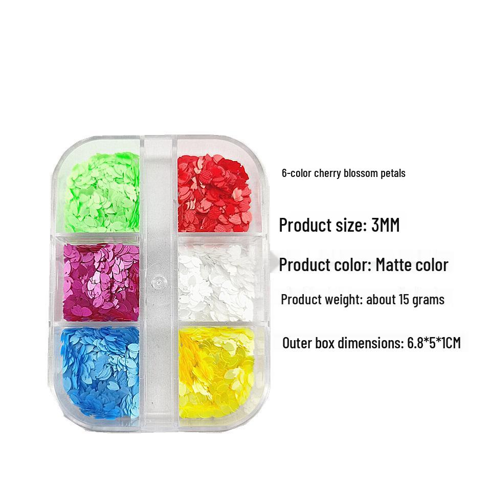 Japanese Style Red & White Cherry Blossom Petal Nail Art Glitter Set