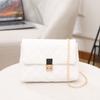 Rhombus Embroidery Thread Women's Bag New Popular Urban Simple Chain Messenger Bag Fashionable Shoulder Bag