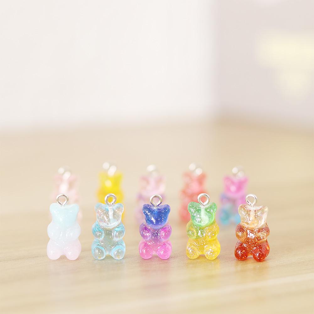 Resin For Earrings Necklace Making Charms DIY Decoration Jewelry Findings Gummy Bear Pendant