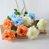 Yousheng Artificial Rose Flower Realistic Fake Long Stem Rose Bouquet with 3 Heads Blooms for Wedding Centerpiece Home Party
