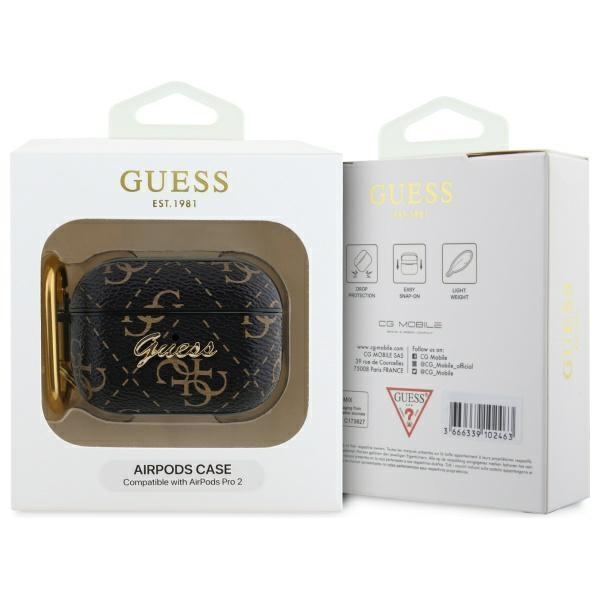 Guess Guap2Pg4Gpk Airpods Pro 2          (2022/2023) Cover Czarny/Black 4G Hook