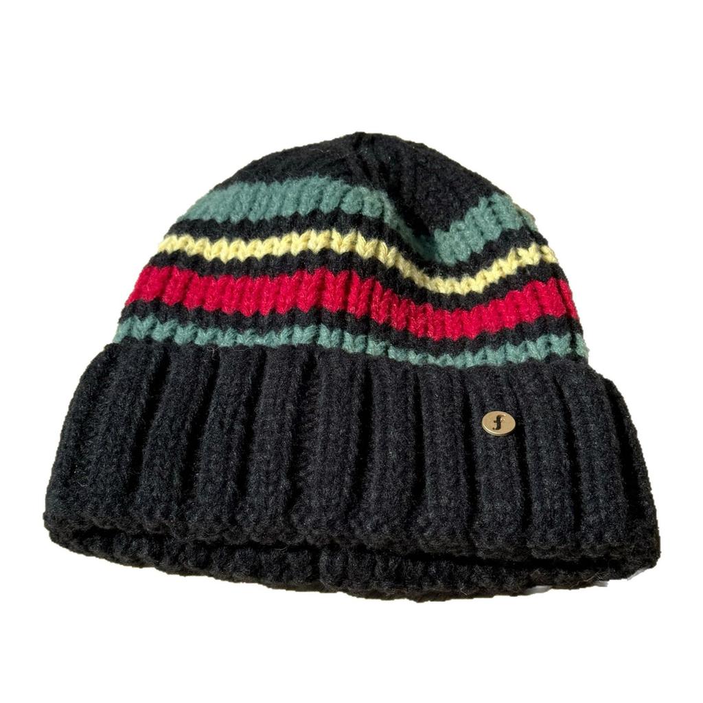 Color Block Striped Woolen Hat for Women Warm and Ear Protecting Street Versatile Winter Knitted Hat for Women Trendy