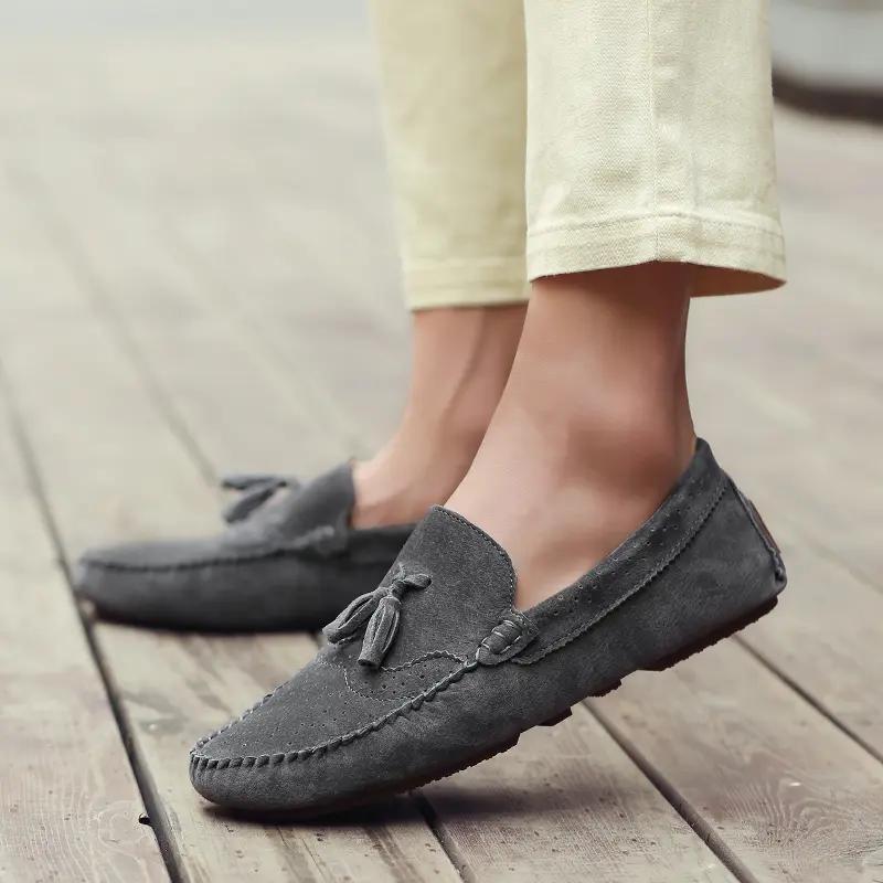 Fashion Men's Loafers Casual Leather Shoes Moccasins Flat Driving Shoes
