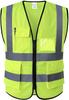 Reflective Safety High Visibility Mesh Breathable Workwear with Pockets and Meets Standards [HPHST] Vest, Zipper, ANSI/ISEA (Large)