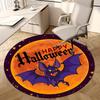 Bat Halloween Happy Round Rug Nonslip Area Rug Office Chair Mat Carpet For Living Room Bedroom Home Decor