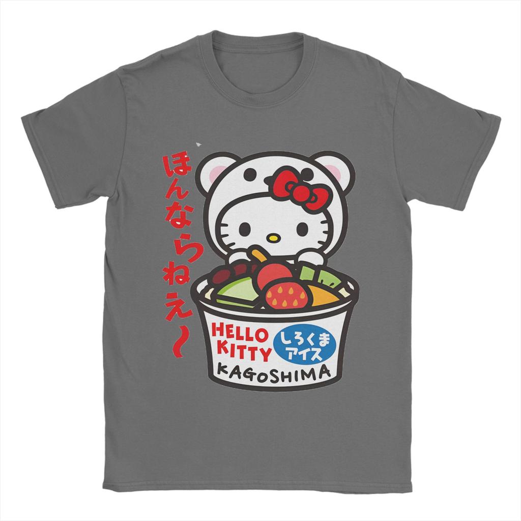 Miniso Hello Kitty Shirokuma Sweets T Shirts for Boys Girls Cotton Awesome TShirts Y2k O Neck Tees Short Sleeve Tops Children
