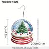 1 Pair Fashionable Cute Cartoon Christmas Snowman 2D Acrylic Dangle Earrings For Women, Suitable For Women's Christmas Wear, Christmas Gift