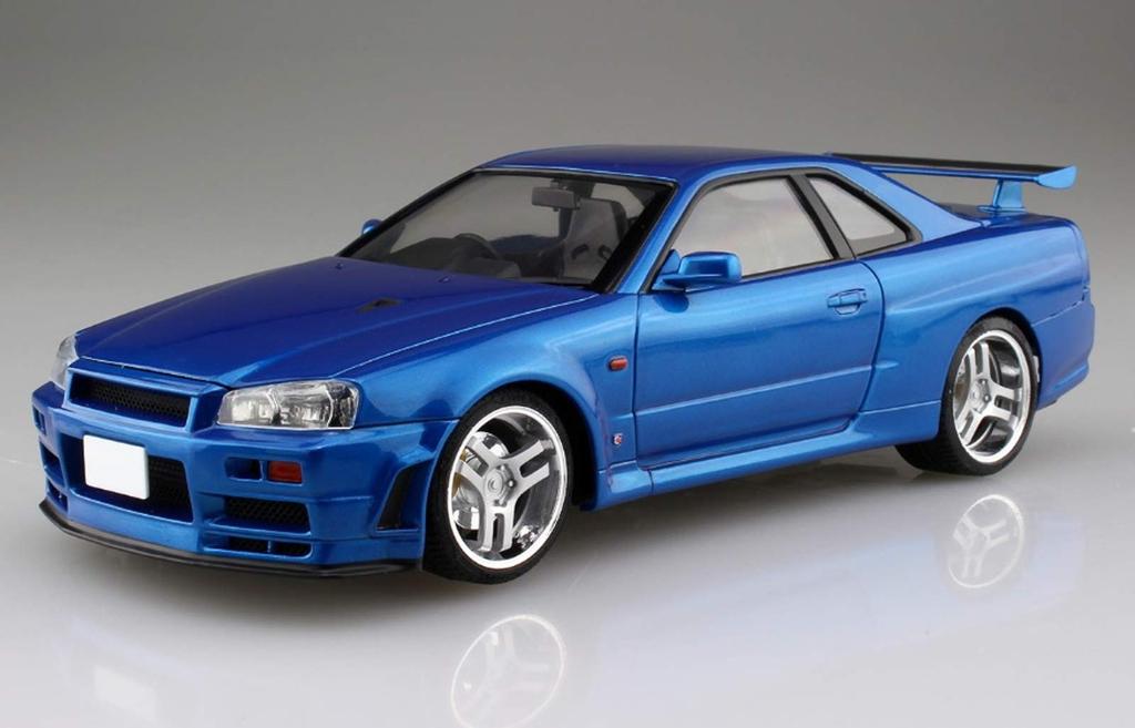 Aoshima Bunka Kyozai Initial D 9 Hoshino Kozo BNR34 Skyline Scale Plastic Model (AOSHIMA) No. GT-R 1/24
