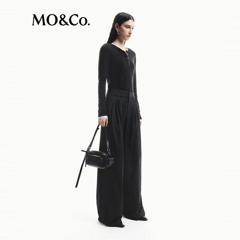 MO&Co. Autumn Loose Wide-Leg Straight Suit Trousers