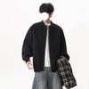 Men's Retro Patchwork Knit Cardigan - Autumn/Winter Trendy Loose Fit, Casual Button-Up Two-Piece Sweater.