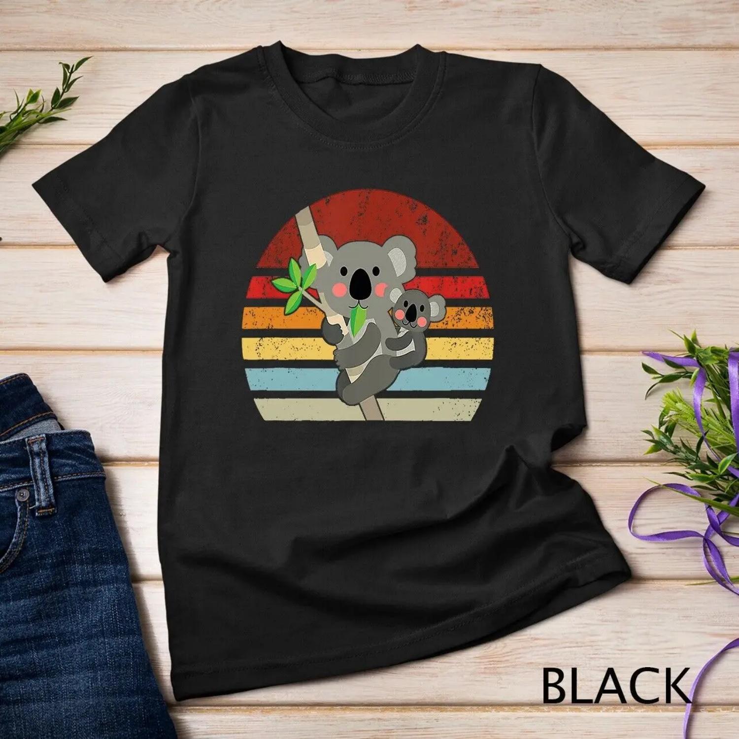 Vintage Retro Koala Bear Lover Dad Mom Funny Australia n T shirt S чёрный