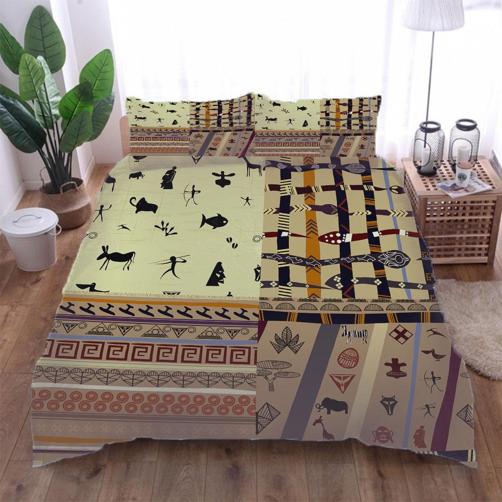 Einzelbett-Set 3D Altes Ägyptisches Muster Kinderdesign Bettwäschesets Einzel- Doppelbett Bettbezug-Set und 2 Stück Kissenbezug