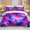 Neon Romantic Butterfly Roses Print Bedding Set Duvet Cover 1 Duvet Cover 2 Pillowcases Adult and Children Bedding Set Luxury
