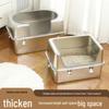 Stainless Steel Anti-Splash Cat Litter Box - High and Thickened Design