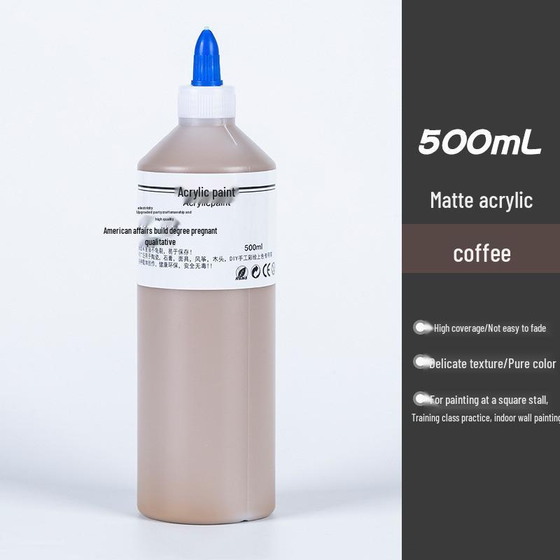 500ml Čtvercová láhev Akrylová barva pro dětské graffiti, Malování sádrových panenek a Omalovánky pro mateřskou školu