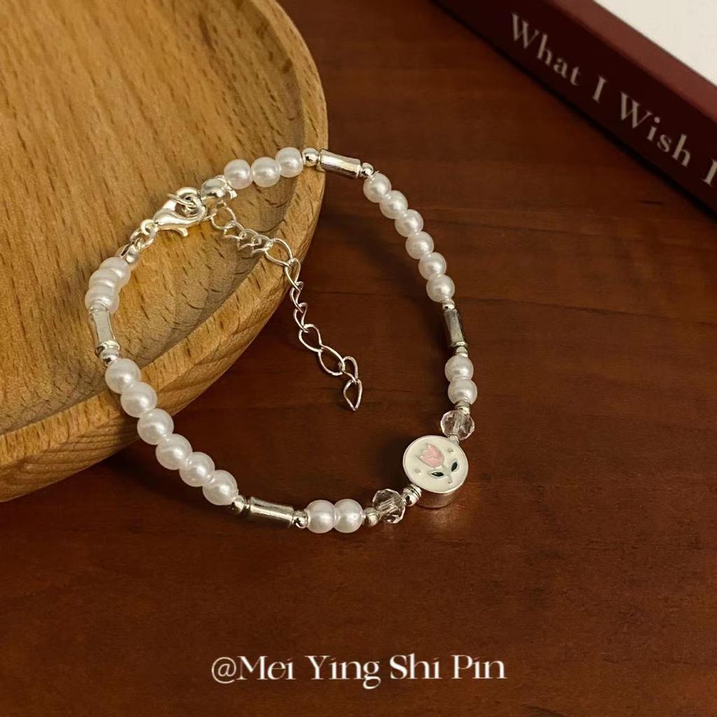 French retro imitation pearl bracelet new light luxury fashion celebrity style design sense versatile bracelet gift