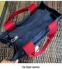 Mori Style Color Block Tote: Lunch Bag for Students and Professionals