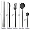 Luxury 5Pcs Silverware Set Stainless Steel Tableware Cutlery Western Knife Fork Spoon Chopsticks Set Portable Eating Utensils