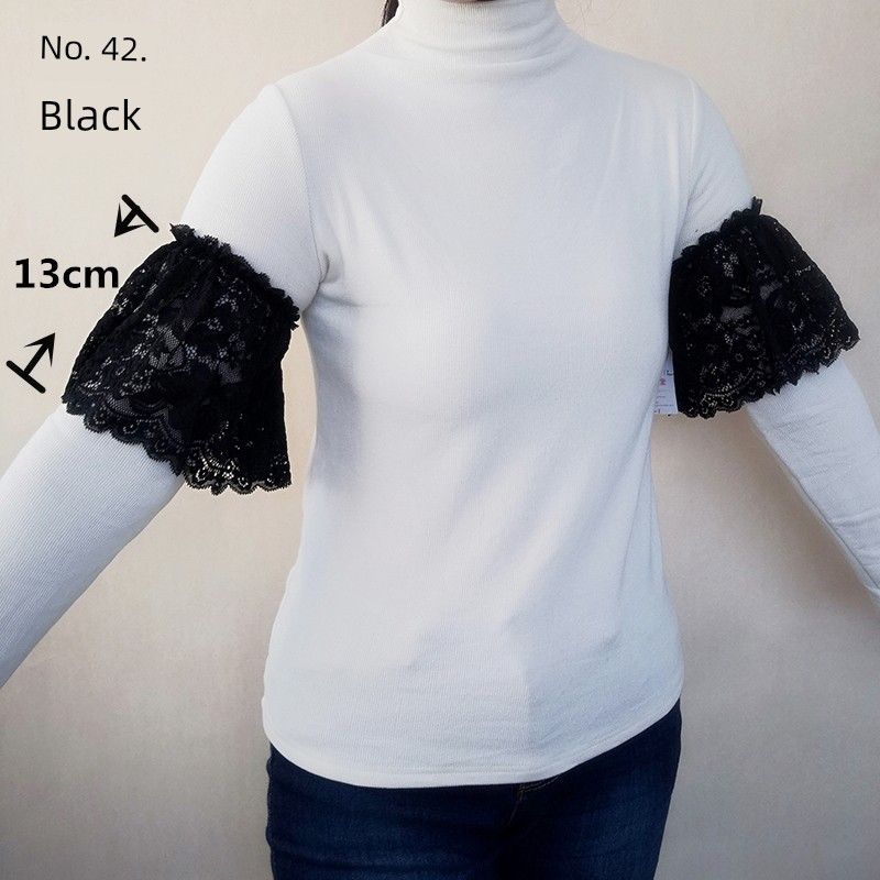 

Сказочное плавающее кружево Легко сочетающаяся сетчатая накидка в K-стиле Тонкий нарукавник Нарукавники Рукав одежды Декоративная манжета Black No. 42 pair L