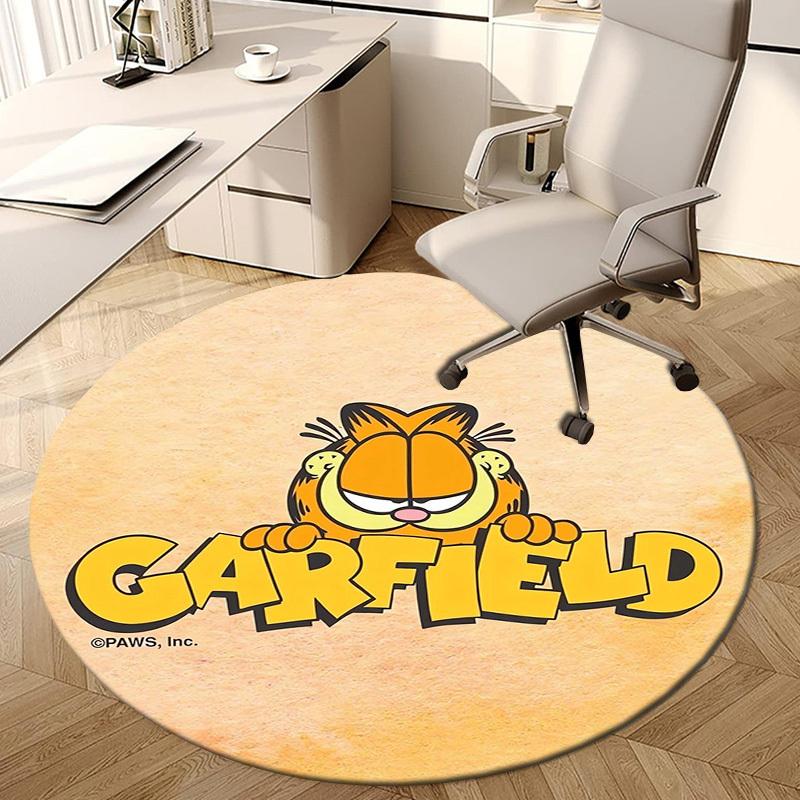 1pc Garfield Round Carpet, Made of Polyester,Perfect for Decorating Office Chairs, Living Rooms,fplt291