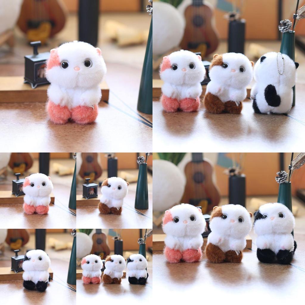 Cute Cat Plush Toy With Short Pile Fabric Perfect For Gift And Bag Accessory