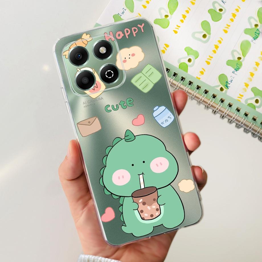 For Honor X6b JDY-LX1 Case Coque Clear Silicone Soft Back Cover For Honor X6a Plus Phone Bumper Coque Funda Dinosaur Cat Dragon
