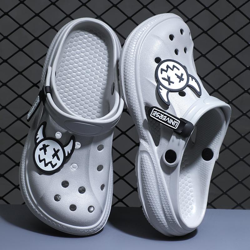 

Туфли с отверстиями мужские летние нескользящие сланцы с закрытым носком мужские уличные для ходьбы по воде пляжные сандалии 44-45 [standard size]