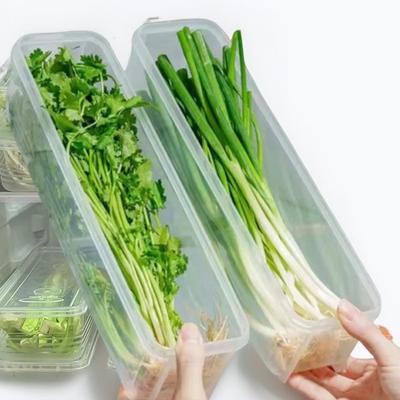 Cajas de Almacenamiento para Refrigerador Fresh Box Cebolletas Contenedor de Alimentos con Tapa Crisper Frío Sellado Organizador de Frutas Frescas para Cocina