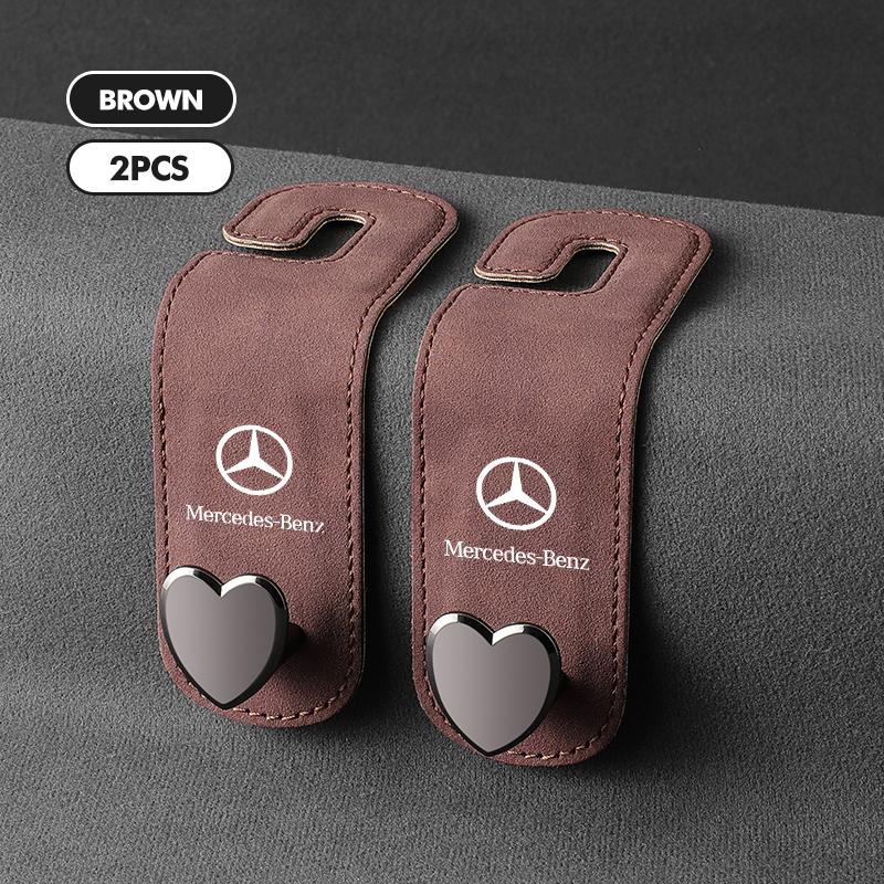 Q1984Universal Car Seat Back Suede Hook Storage Hanging Rear Fastener For Mercedes Benz AMG A C E S G Class W201 W210 W108 W204 W205 PWJN1
