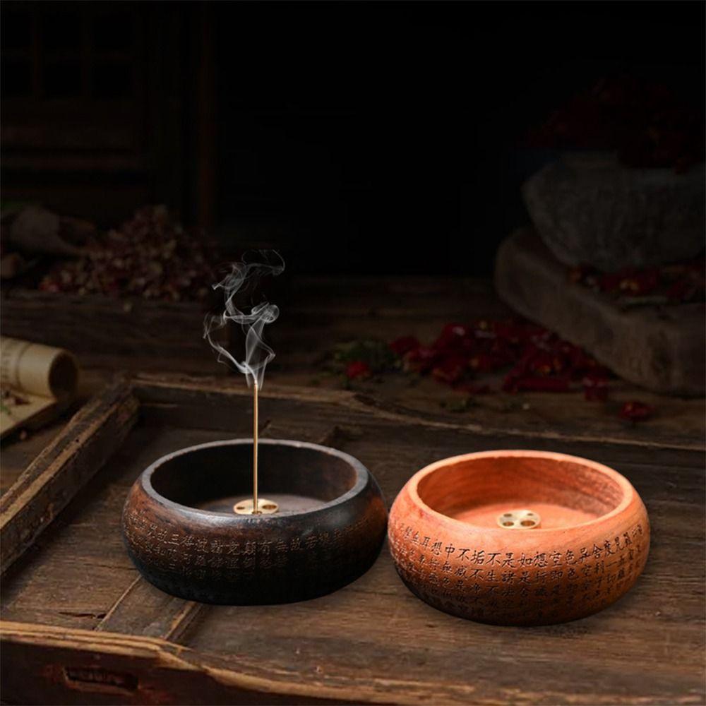 Bowl Shape Wooden Incense Holder Multicolor Rosewood Incense Holder  Aromatic Environment