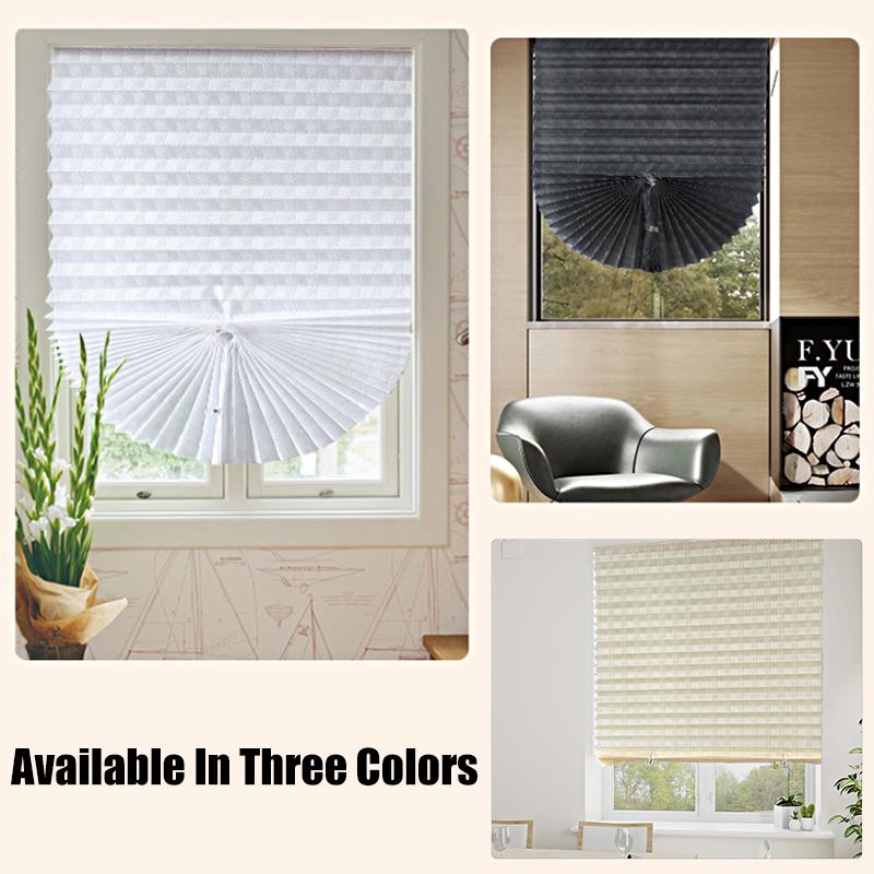 1PC Self-Adhesive Blinds Simple Polyester Curtain Window Paper Blinds Leaf Pleated Curtain Non-Woven 60/90x180cm