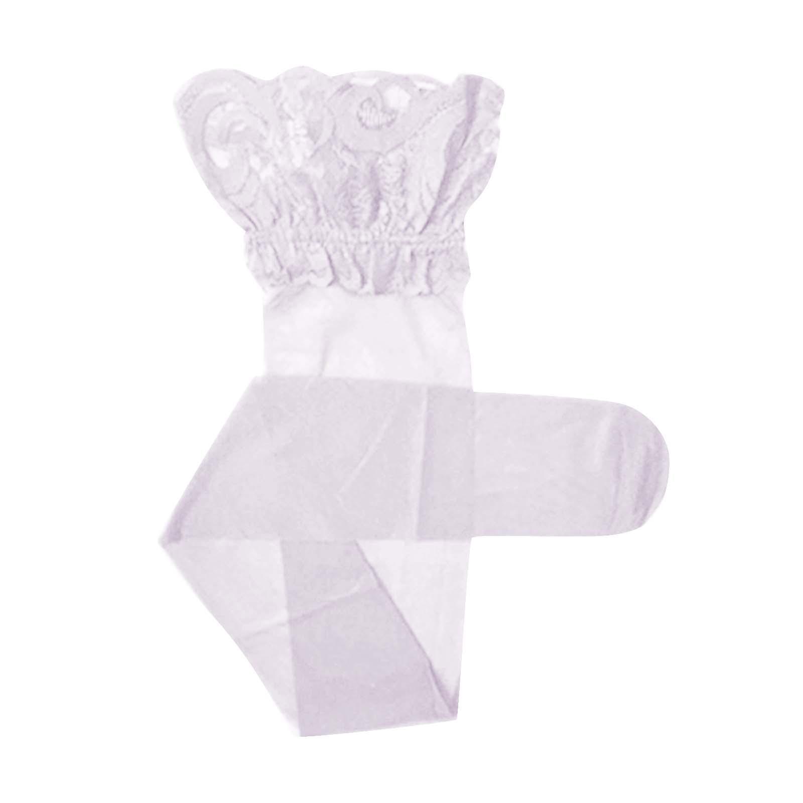 

Нескользящие чулки выше колена, сексуальные кружевные чулки, женские сексуальные ультратонкие шелковые высокие чулки с защитой от крючков One Size белый