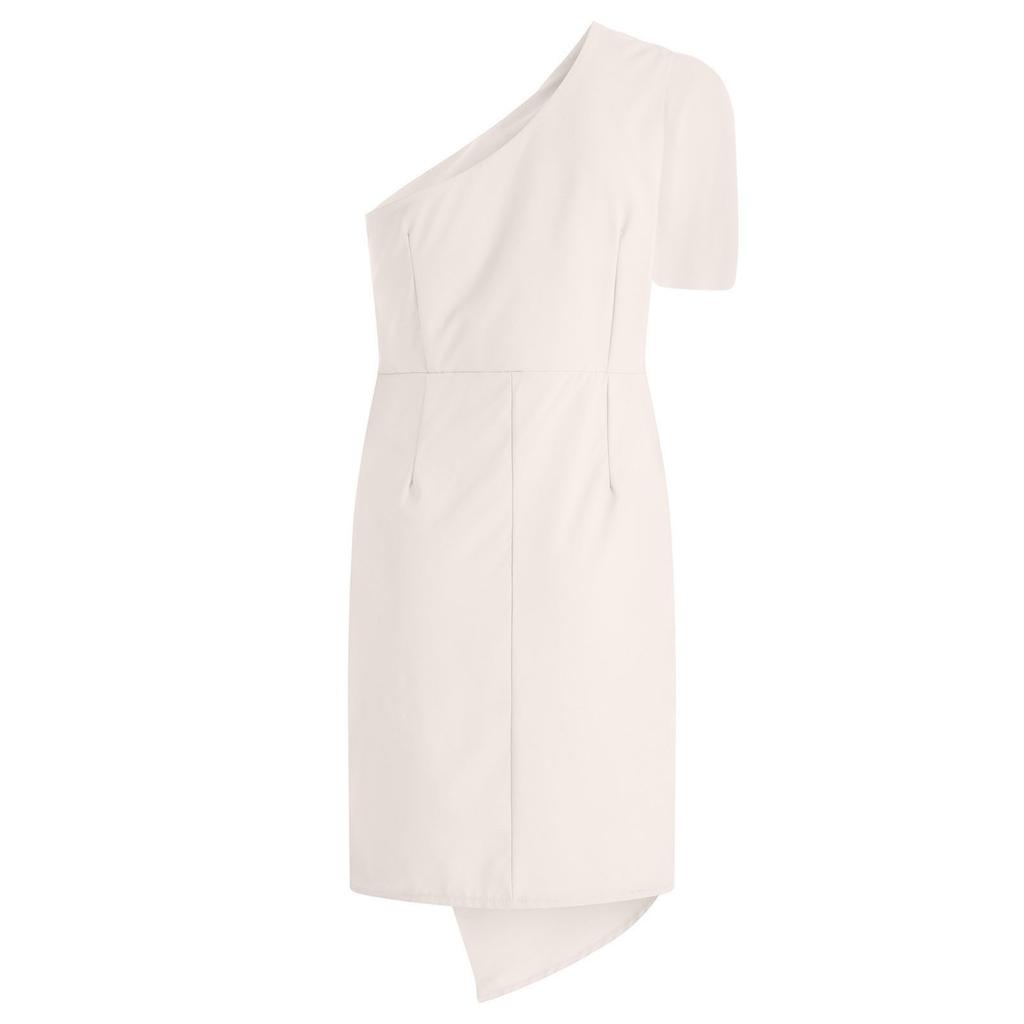 Women Casual Solid Color One-Shoulder Sleeveless Tie Dress Short Skirt