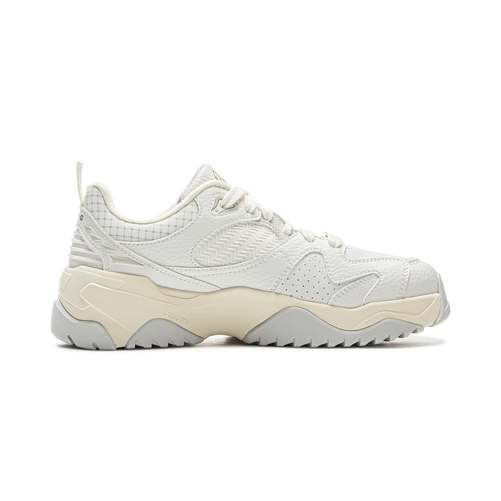 New LiNing Tianji 3 Slip-Resistant Cushioning Wear-Resistant Lightweight Low-Top Skateboard Shoes Women's Champagne White AGCV086-1