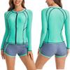 Women's Split Flat Cornered Surfing Suit, Long Sleeved Swimsuit