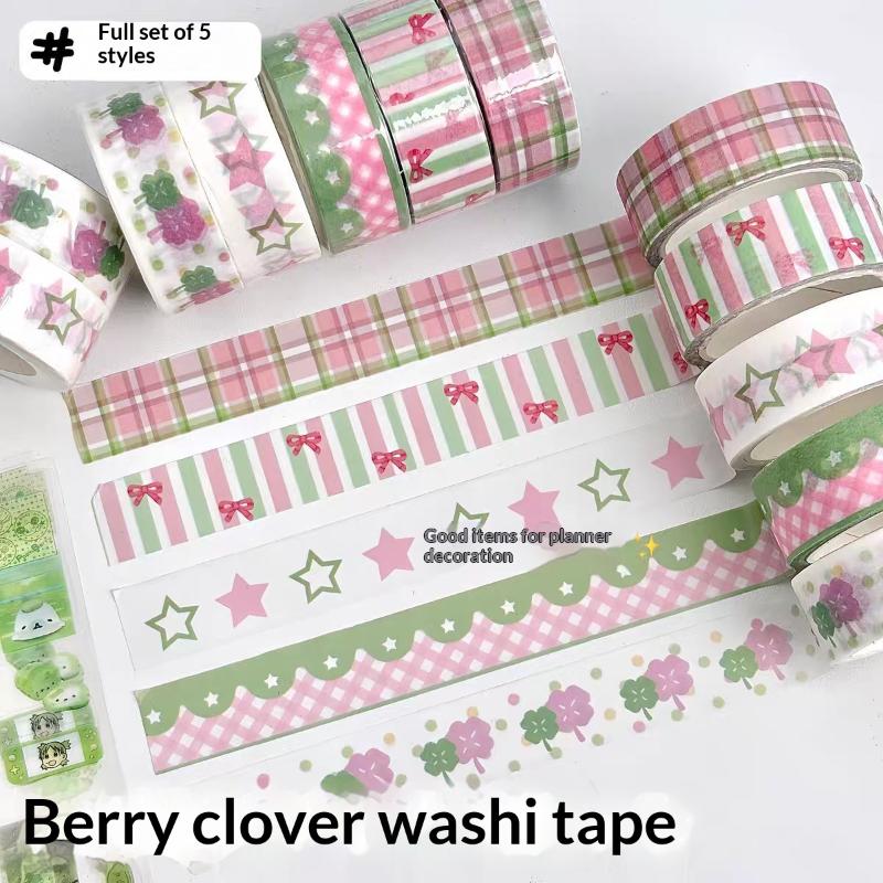 Wing Bow Grid Themed Decorative Tape Set 2/3Pcs INS Style Cute Adhesive Tapes for Journaling Gift Packing DIY Handcrafts