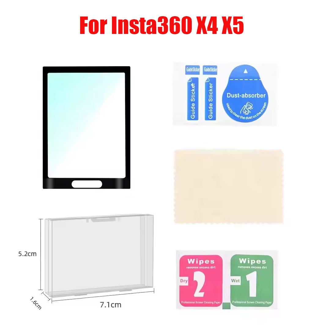 

3D Curved Screen Protector Tempered Glass Film For Insta360 X5 X4 Display Screen Protective Film For Insta360 X5 Action Cameras