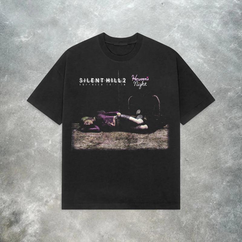 Silent Hill 2 OST Tee Retro Horror Game Y2K Streetwear Summer Unisexs and Womens Loose and Breathable Tshirt Top S