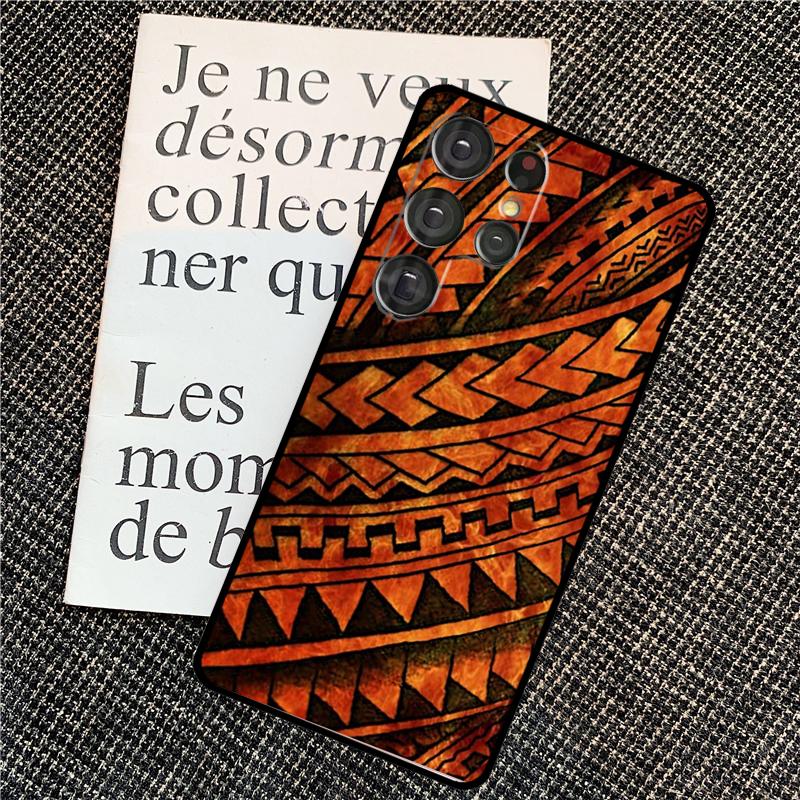 Maori Polynesian Samoan Tribal Cover For Samsung Galaxy S24 Ultra S22 S23 Plus S20 S21 FE S8 S9 S10 Note 10 20 Ultra Case