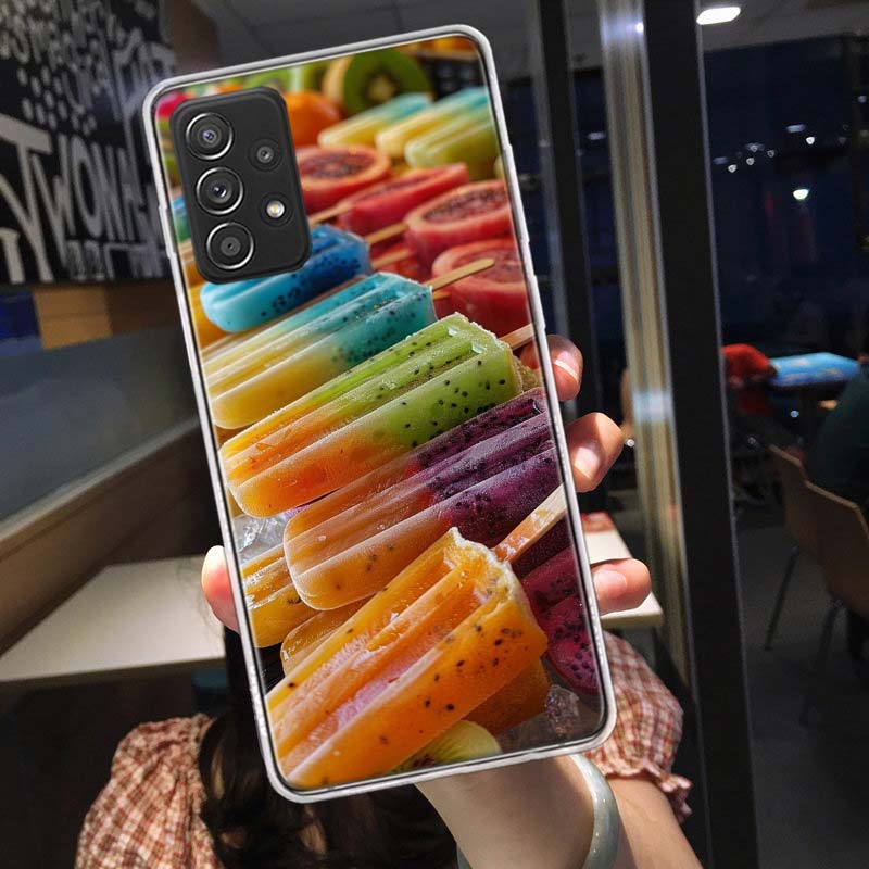 Colorful Ice Cream and Popsicles Phone Case for Samsung A54 A57 A37 A17 A14 A15 A12 A24 A34 A55 A35 A25 A52S A07 A05S A04S A22 A